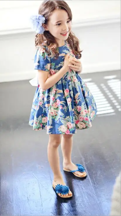 2019 New arrival summer Girl dress fashion Korean version Floral princess elegant beautiful L32 | Детская одежда и обувь