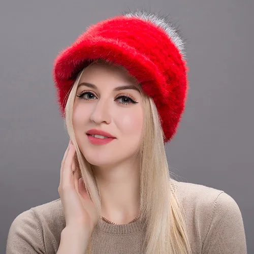 Новинка, JKP, высокое качество, модная женская шапка из лисьего меха, шапка из меха норки, зимняя шапка, BZ17-01 - Цвет: BZ17-01G