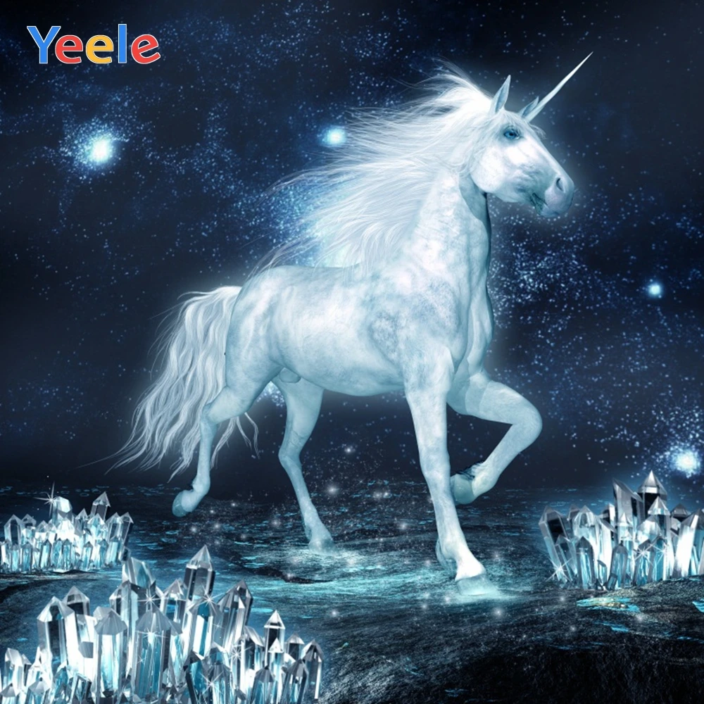 Yeele Dreamy Unicorn Starry Sky Diamond Child Photography Backgrouds Children Party Photographic Backdrops For Photo Studio | Электроника