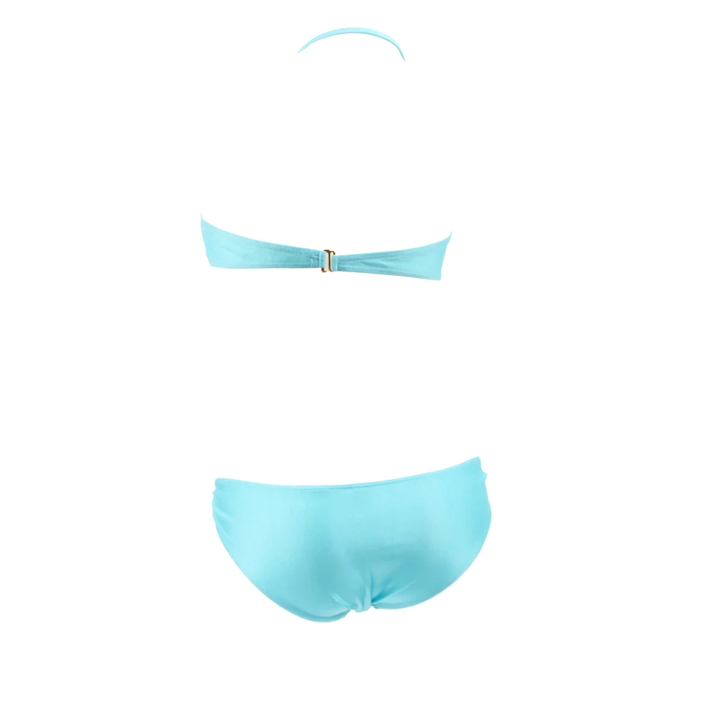 Металлические бикини с кольцами набор белые однотонные дешевые собрать вместе