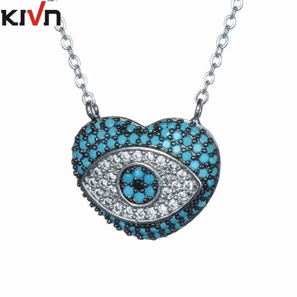 Модные ювелирные украшения KIVN религиозный кубический цирконий турецкий синий