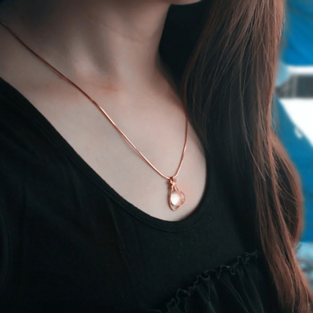 Женская цепочка со змеиным плетением цвет розового золота|trendy jewelry|snake chain necklacechain