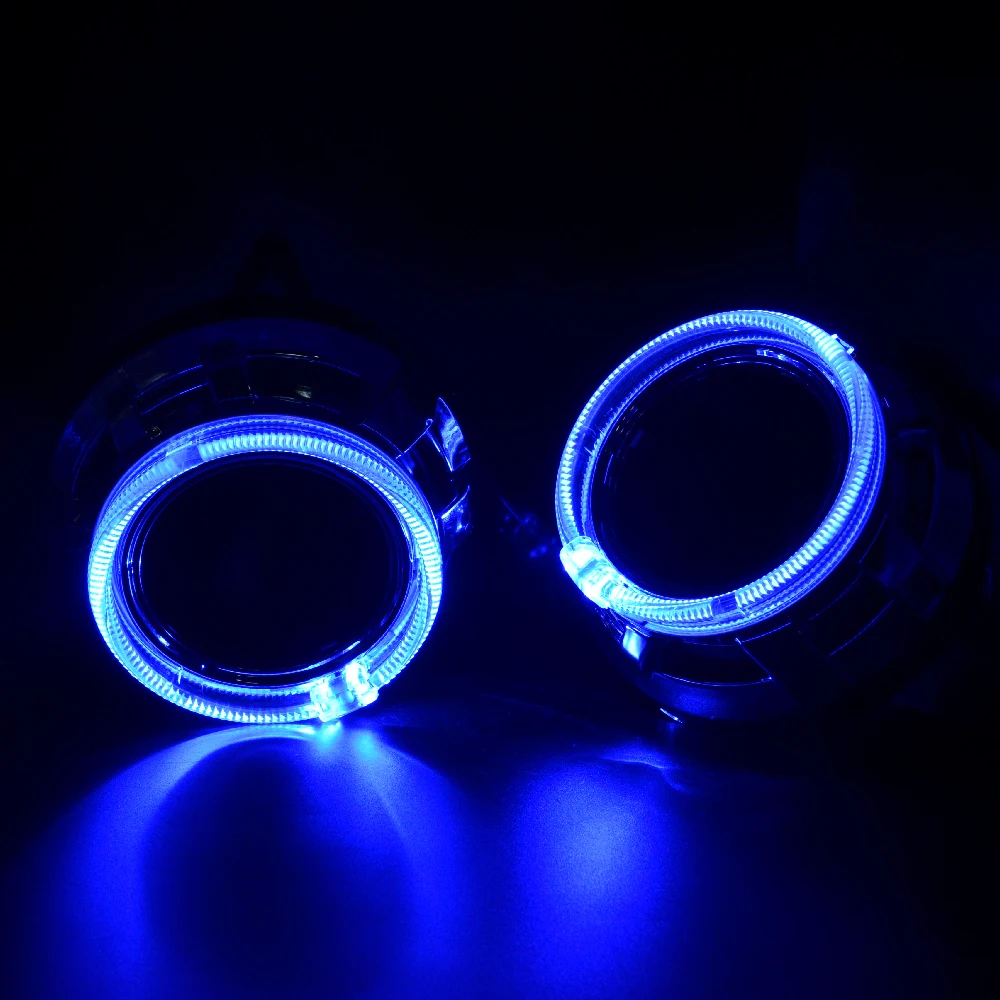 3,0 дюймовый спрятанный проектор bixenon объектив СВЕТОДИОДНЫЙ ангельские глазки комплект кожухов q5 d1 Bluetooth приложение управление RGB светодиодный ангельские глазки меняющая цвет маска