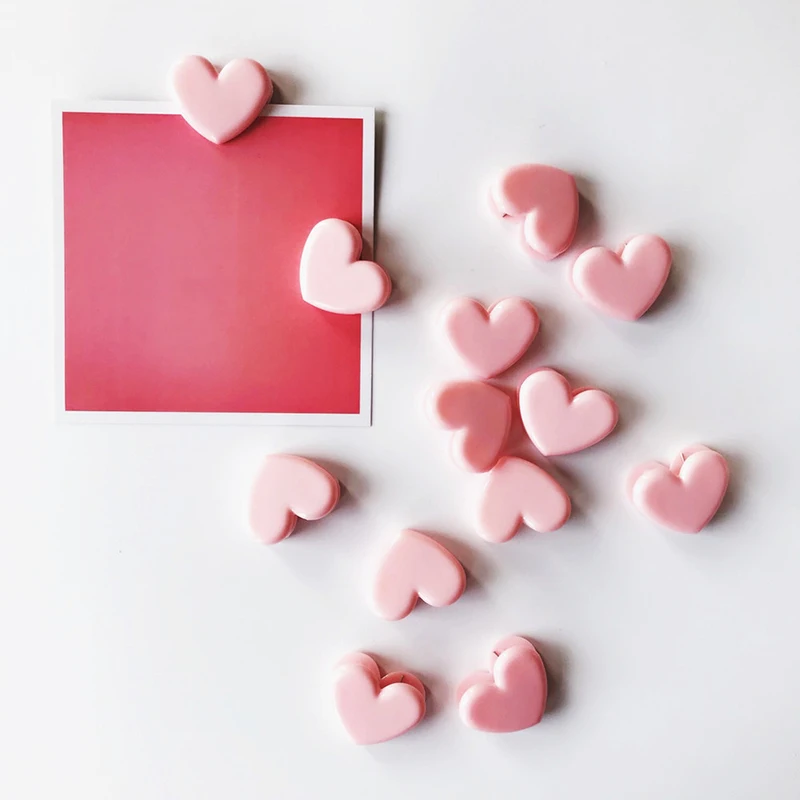 5 Pcs/lot Pink Love Heart Planner Paper Clip Plastic Bookmarks Kawaii Clips Cute Binder Stationery Store Office School Supplies |