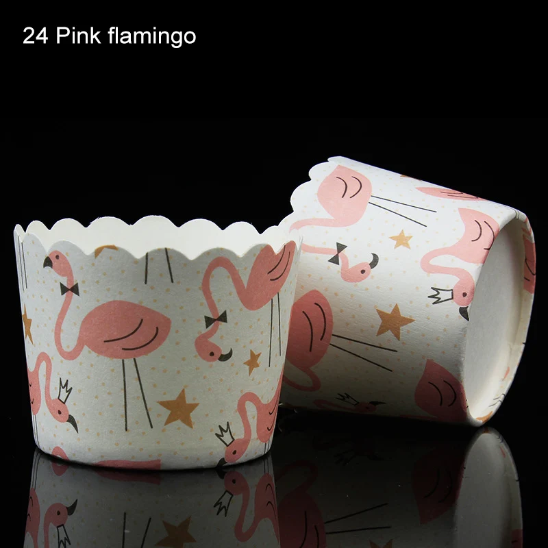 24 pink flamingo 50 шт., чехлы для кексов, свадебная форма для торта декоративная выпечка, инструменты для украшения торта, бумажные стаканчики, аксессуары для выпечки, чашки для выпечки - Цвет: 24 pink flamingo