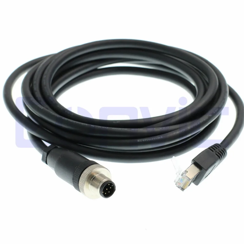 Промышленная камера Eonvic M12 до RJ45 8Pin Male Gigabit Cognex высокие гибкие кабели|Кабели