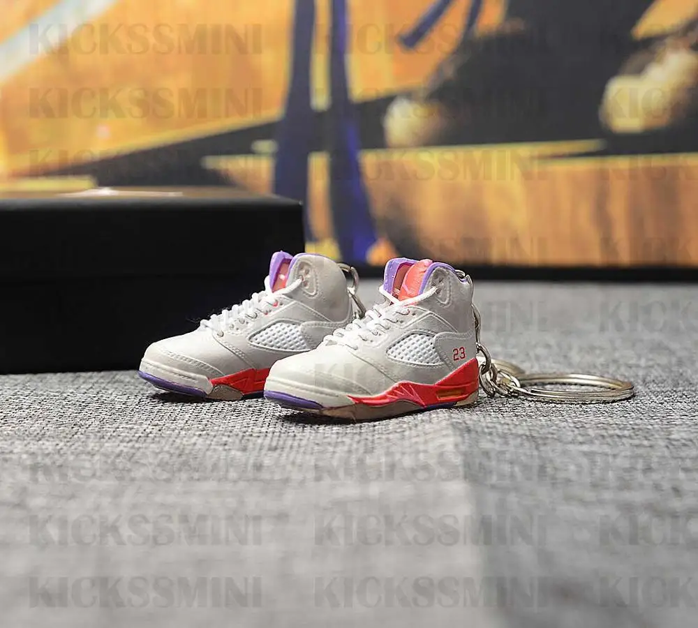 sk021-2 a shoe Дропшиппинг высокое качество AJ5 Серебряный Розовый брелок с кроссовком 1/6 масштаб 3D Мини кроссовок JORDAN Брелок В Форме куклы аксессуар - Color: sk021-2 a shoe