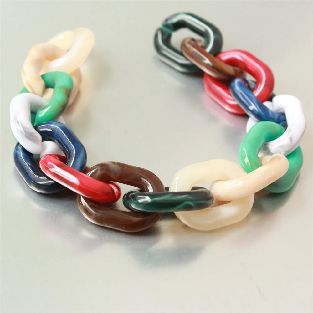 3feet Rainbow Acrylic Oval Chain Plastic Jewelry Bag Open Link per Size 24mmx18mm | Украшения и аксессуары