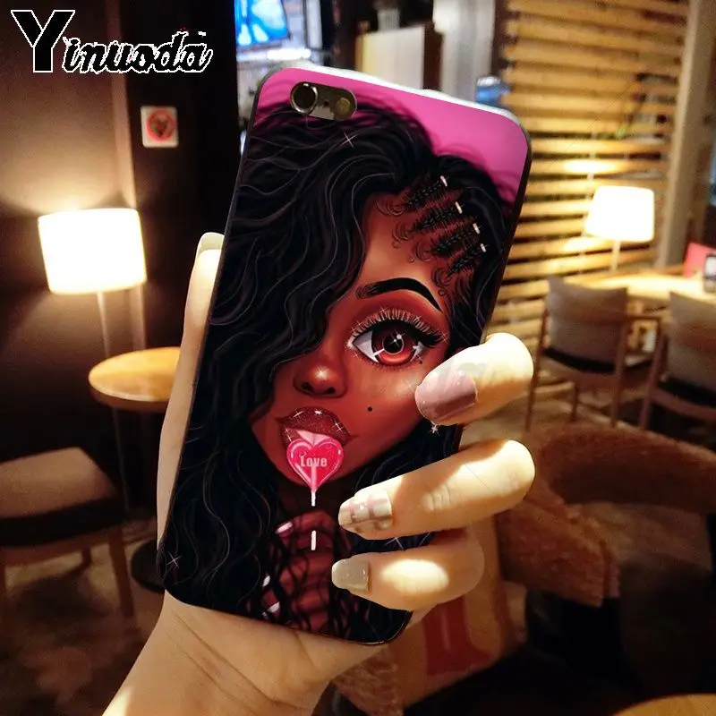 Yinuoda coque для iphone 11 11pro max funda африканская красавица афро затяжки черная девушка