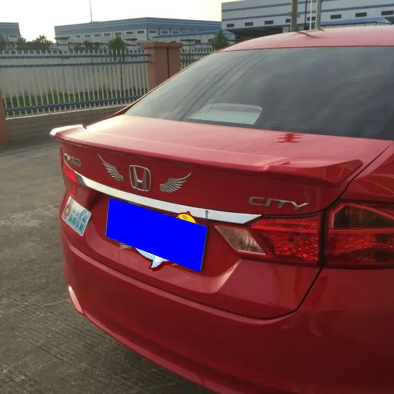 Автомобильный Стайлинг для Honda City внешний ABS пластик Материал Неокрашенный праймер цвет задний багажник крыло спойлер