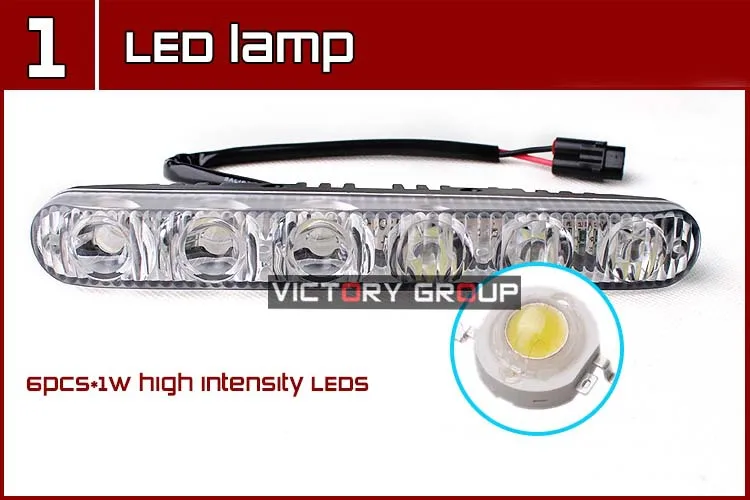12v 6w Светодиодный дневной светильник Водонепроницаемый универсальные дневные