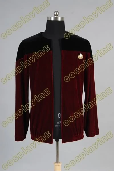 Костюм Picard черный красный Бархатный жакет косплей-униформа костюм на Хэллоуин