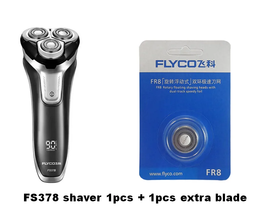 extra blade 1pcs Fs378 flyco бритва 110 В Мужская бритва 220 В Мужская бритва портативная электрическая бритва 1 час зарядки 3D поплавковое лезвие водонепроницаемый всплывающий триммер - Цвет: extra blade 1pcs