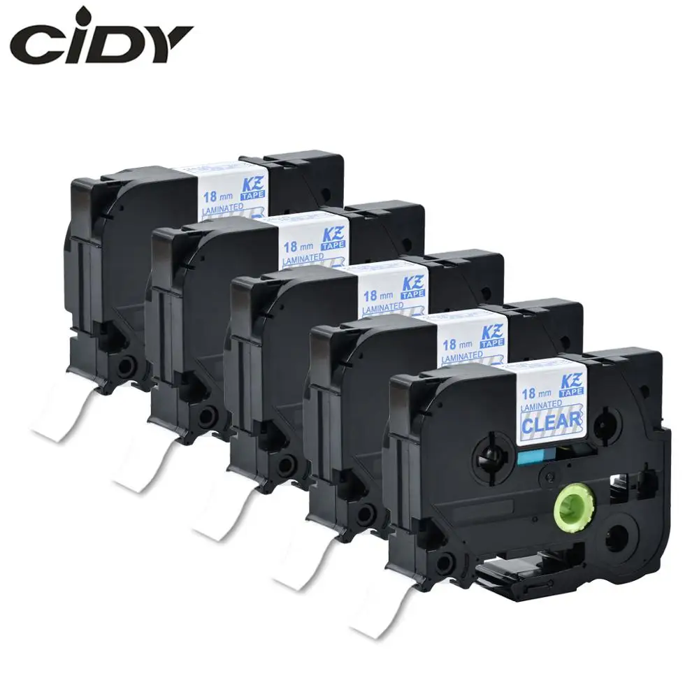 

Cidy 5pcs compatible P-touch TZe label tape 18mm tz 143 tz143 Tze143 tze 143 tze-143 Blue on Clear for brother
