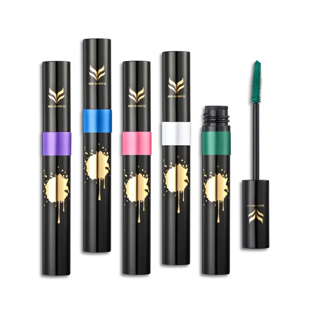 HUAMIANLI фиолетовая зеленая белая тушь для ресниц Водонепроницаемая анти пот