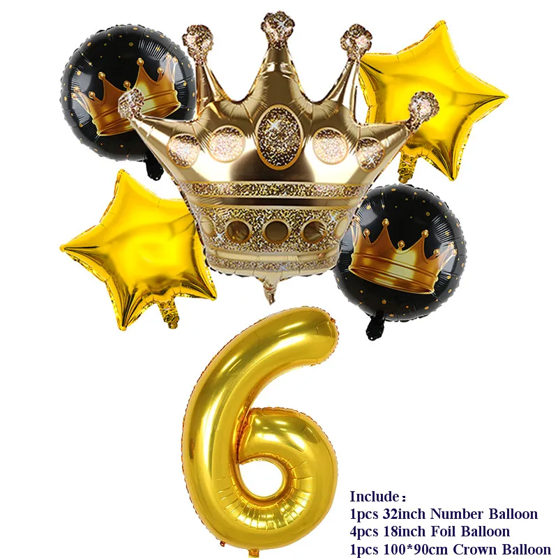 Светло-желтый 5pcs 30 inch Gold Number Foil Balloons Gold Crown 0-9 Digit Air Ballon Kids Birthday Party Decorations Anniversary Supplies Ball - Цвет: Светло-желтый