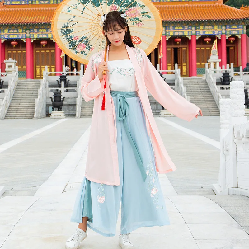 Hanfu/женское летнее платье юбка для девочек в древнем стиле Улучшенный