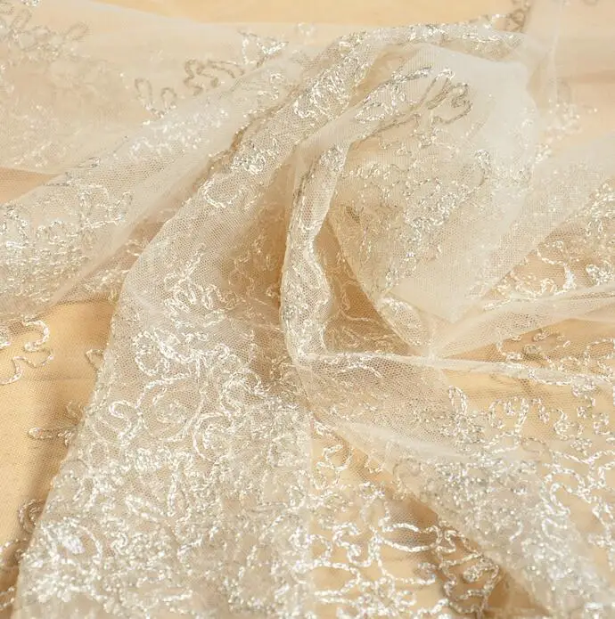 2 метра бежевого цвета высокого качества 2016 Новая африканская Тюлевая кружевная