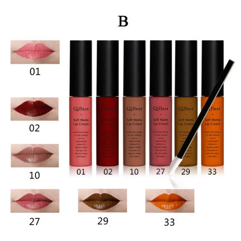 12 шт. Для Губ Матовые Губы Прочного Жидкая Помада Блеск Макияж Кисти