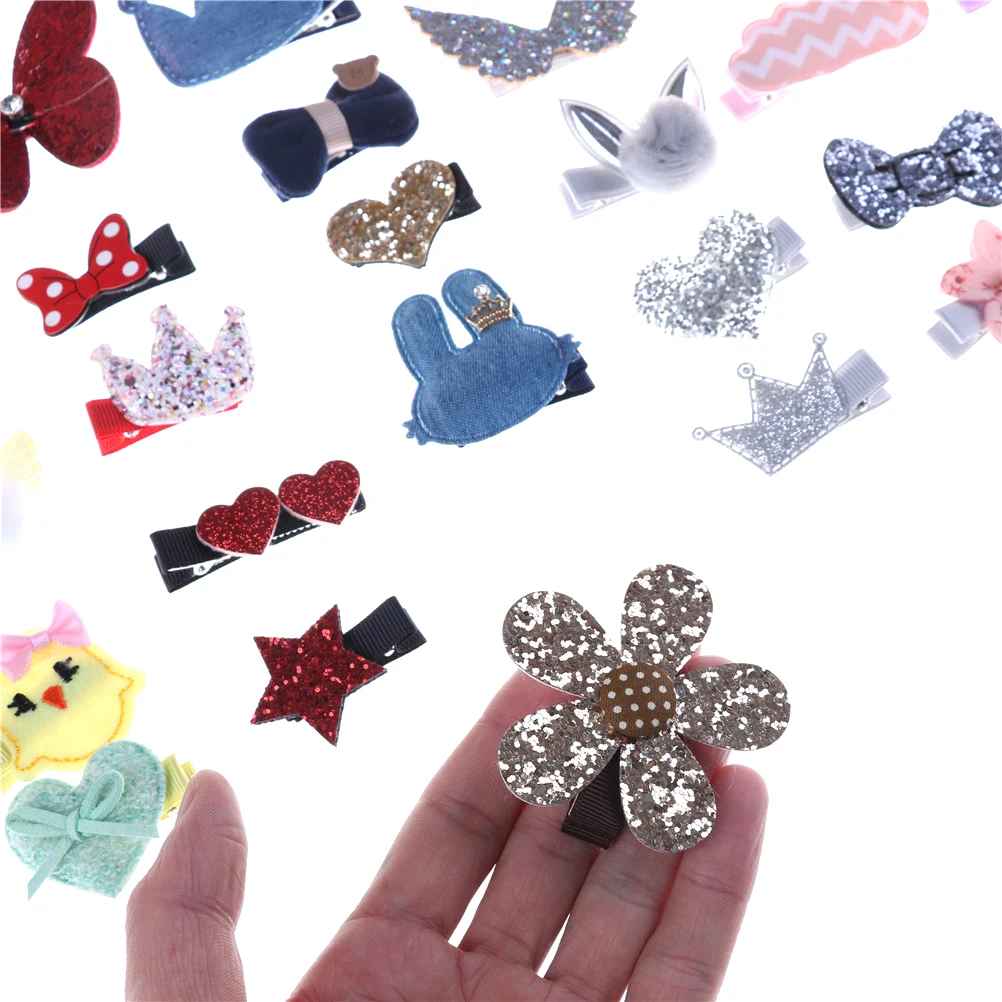 5pcs Head wear Set Children Elastic Bow knot Hair Clips Crown Rabbit Flower Barrettes Hairpins Kids bow Girls Gift | Детская одежда и