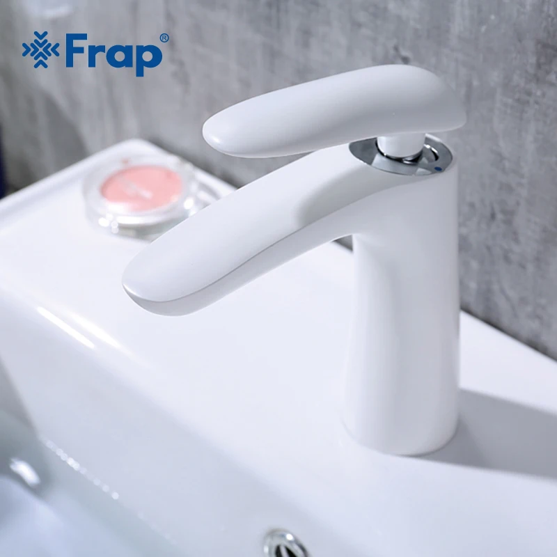 Frap Новый латунь белая ванная комната смеситель для умывальника водопад