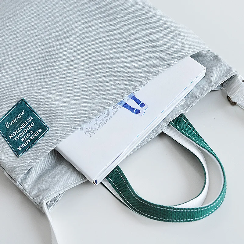 

New ins 2 color bucket bag artistic simplicity large single-shoulder canvas bag portable inclined span capacity bag fashional