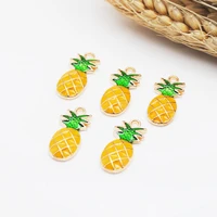 20pcspack 11 524 5mm lovely fruite pineapple pendant for earrings drop alloy jewelry making findings handmade enamel charm