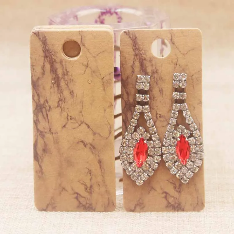 100pcs Leaf Plant Flower Printing Design Kraft Beauty Gift Jewelry Display Card Paperboard Price Tag Love Letter New Style4x9cm | Украшения