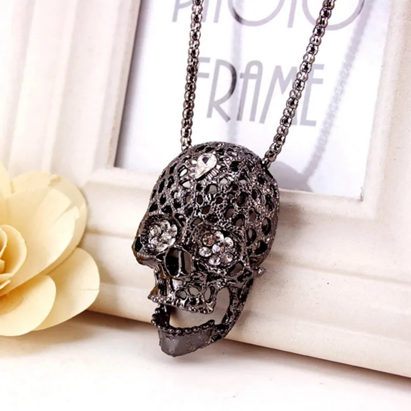 Модная винтажная Европейская бижутерия длинная цепочка с ажурным кристаллом для