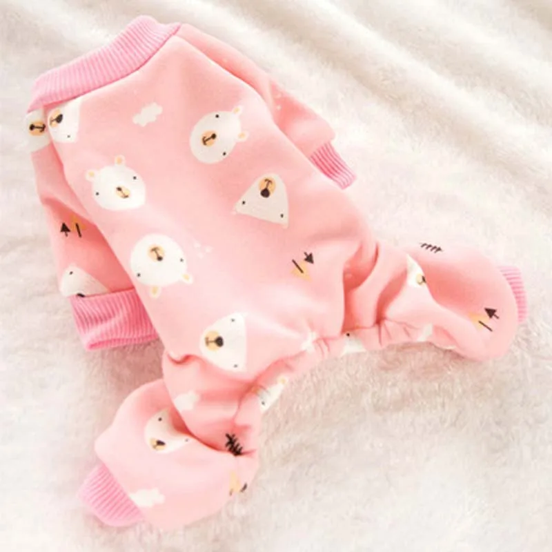 Милый мультяшный полярный медведь комбинезон для собаки с принтом зимняя