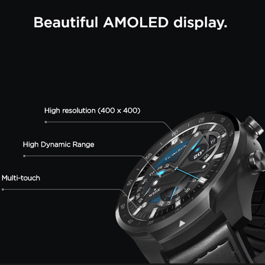 [Глобальная версия] Ticwatch PRO Android носить NFC Google Pay gps Смарт часы IP68 Водонепроницаемый AMOLED дисплей smartwatchs для мужчин
