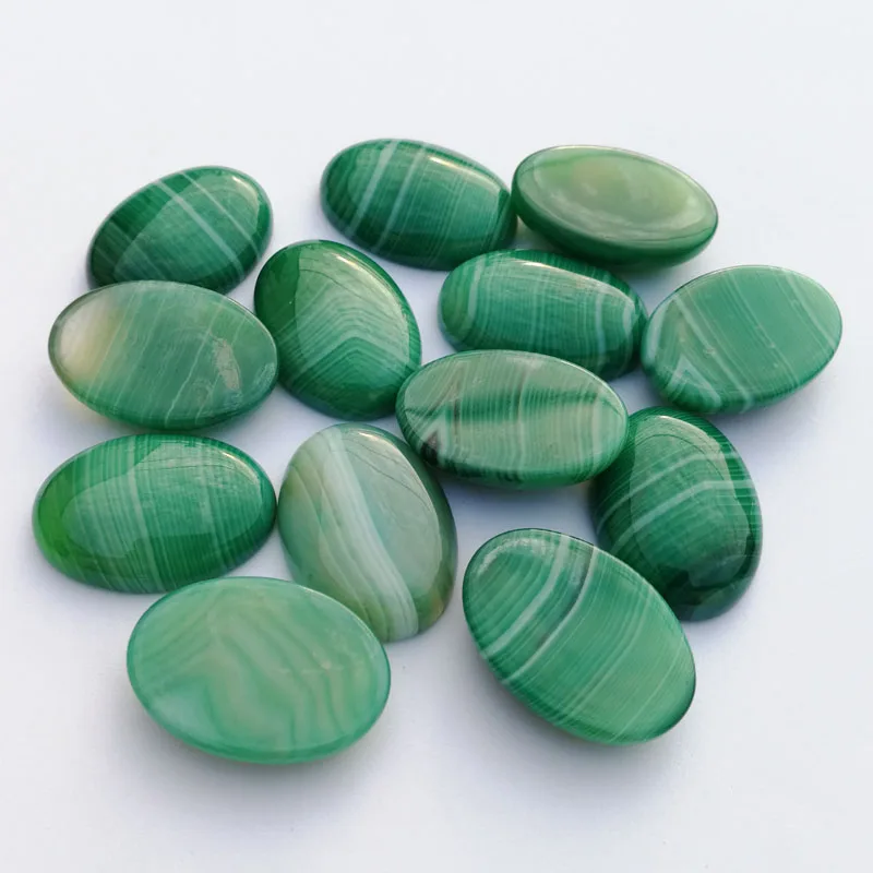 Natural Stone beads green stripe cab cabochon 25x18MM fashion stone for jewelry making 12Pcs/lot Free shipping no hole | Украшения и