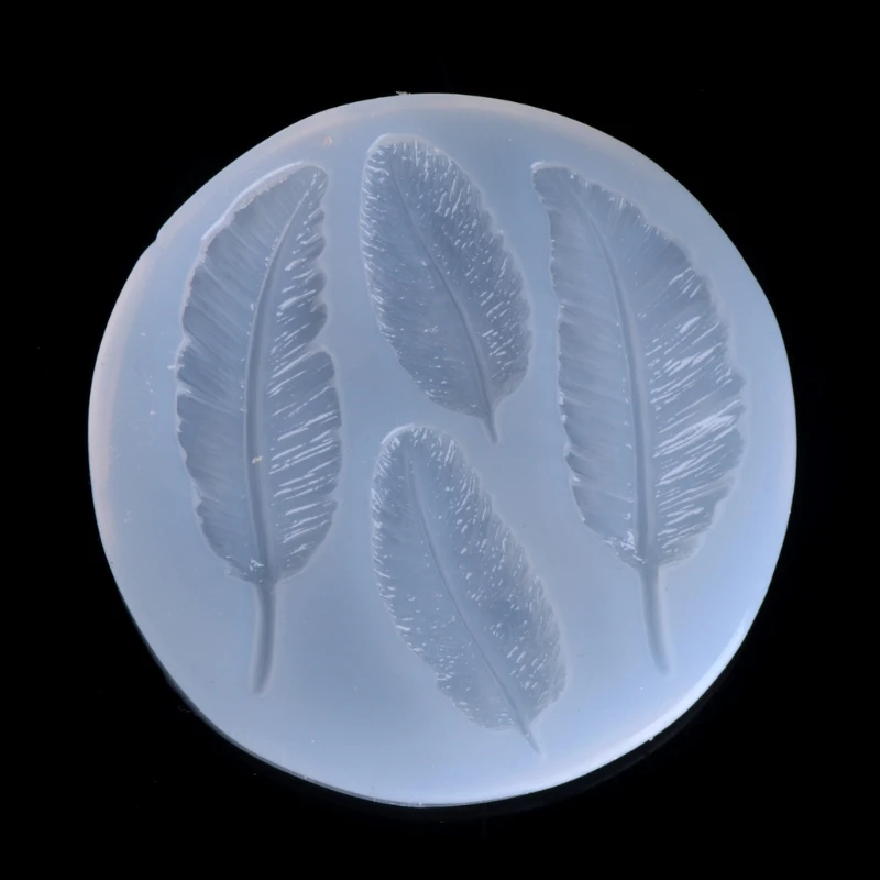 

Jewelry Mold Feather Shapes Making Pendant Silicone Resin Cake DIY Craft Tools