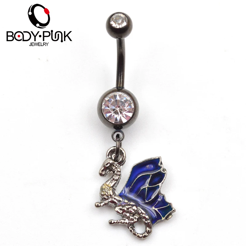 Пирсинг из нержавеющей стали в стиле панк с шариком драконом нержавеющая сталь