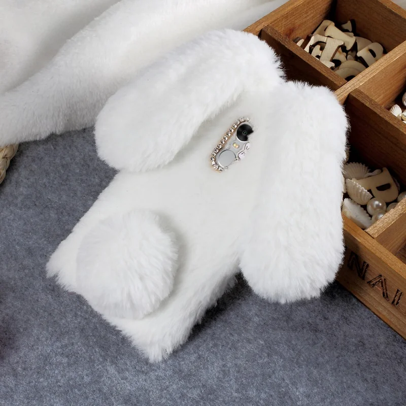 DULCII for Xiaomi Redmi Note 4 4X Mi A1 5 6 Plus Max 2 Case Bunny Rabbit Rhinestone Furry Capa Xiomi 5X 5A |