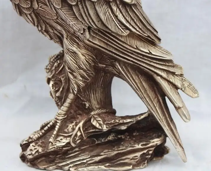 Свирепые китайские Серебристые фигурки Hawk Eagle Bird Arabia статуя|Статуи и скульптуры| |