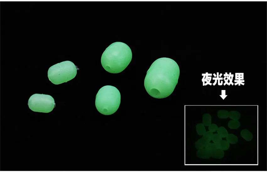 200pcs Soft Glow Rubber Fishing Float Bead Oval Carp Vertical Luminous Terminal Tackle 3.7*5.2/4.7*6.2/5.5*7.2/6.4*8.3/7.0*10mm | Спорт и
