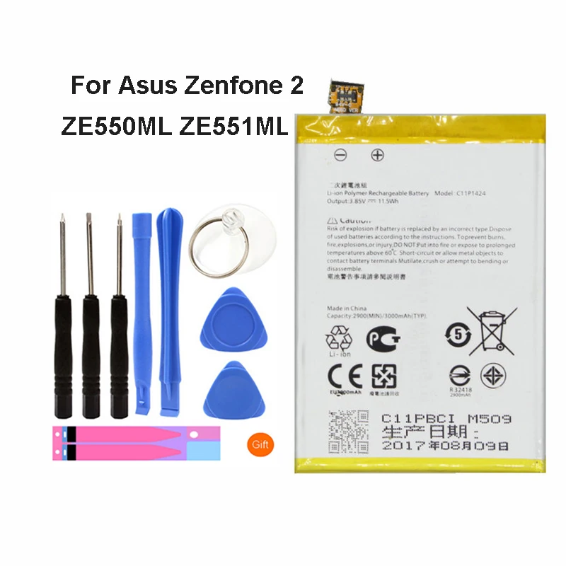 Оригинальный аккумулятор C11P1424 для ASUS ZenFone 2 Z008D ZE551ML ZE550ML Z00AD ZenFone2 5 дюймов 3000