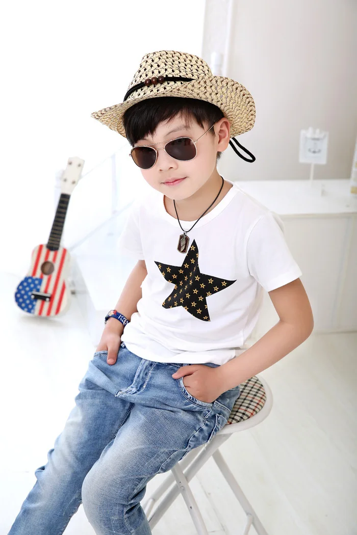 Hand woven children's cowboy hat leisure jazz New fashion baby sun beach Kids summer cool straw hats cap | Детская одежда и