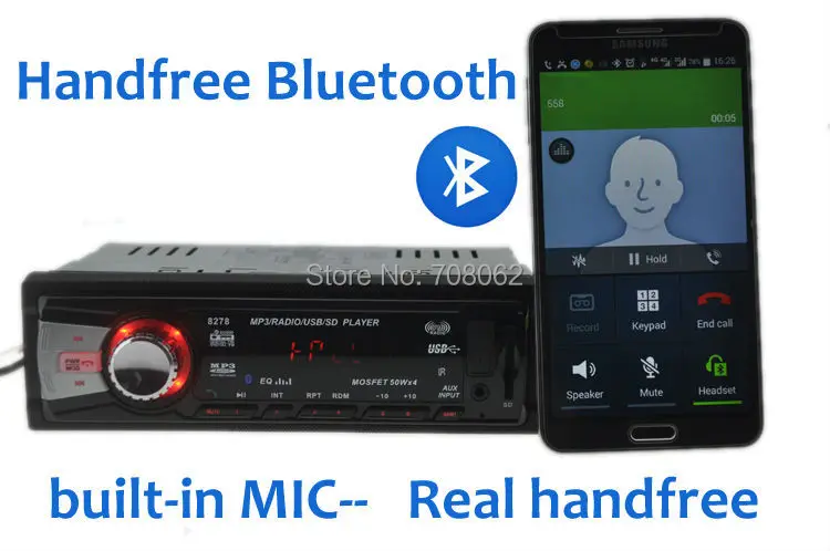Автомобильный радиоприемник стерео плеер Bluetooth MP3 FM USB 1 Din пульт дистанционного