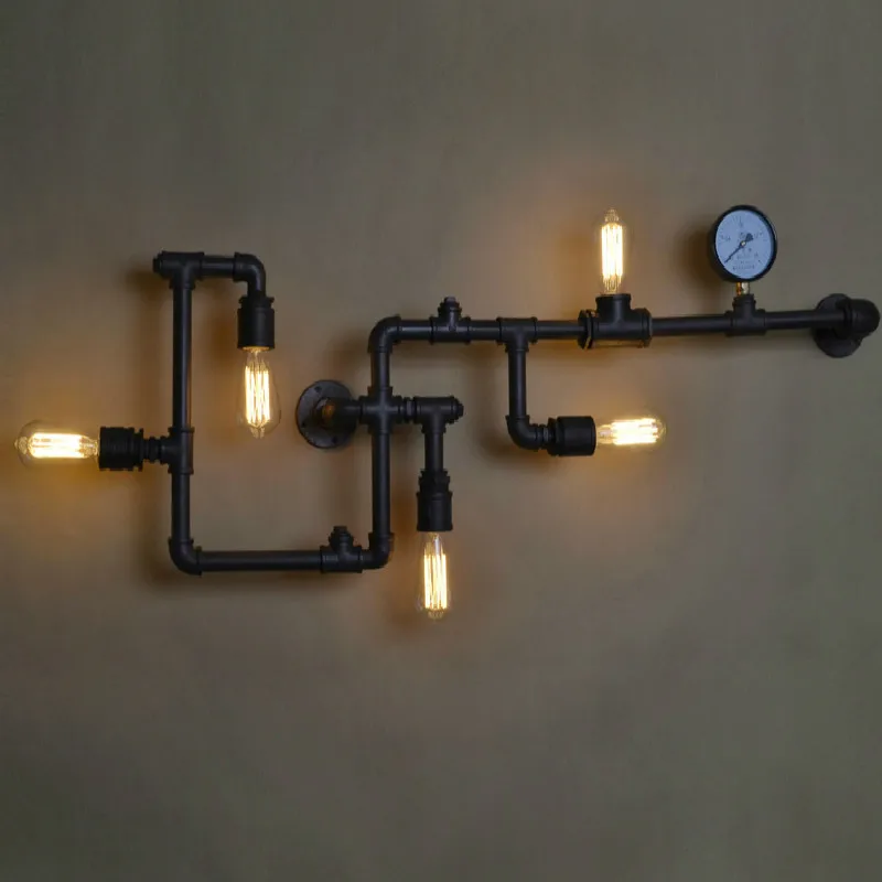 

Loft Industrial Wall Lamps Antique Edison Wall lights with Bulbs E27 110V-220V Vintage Pipe Wall Lamp for Living Room Lighting