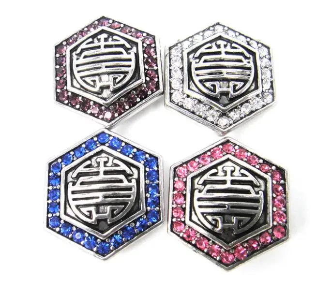 MOODPC Free shipping geometric polygon cz stone Fashion metal button charm