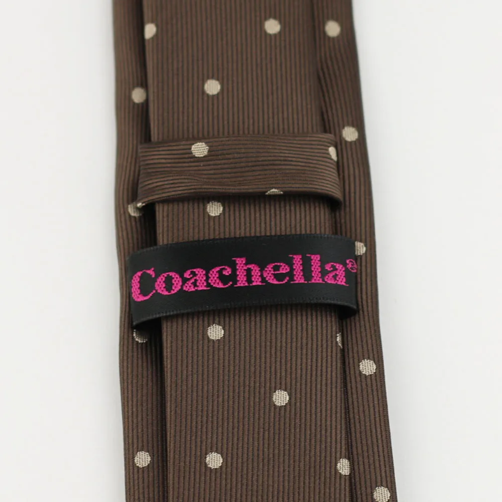 Галстуки Coachella коричневый галстук контрастный в горошек жаккардовый узкий 6 см |