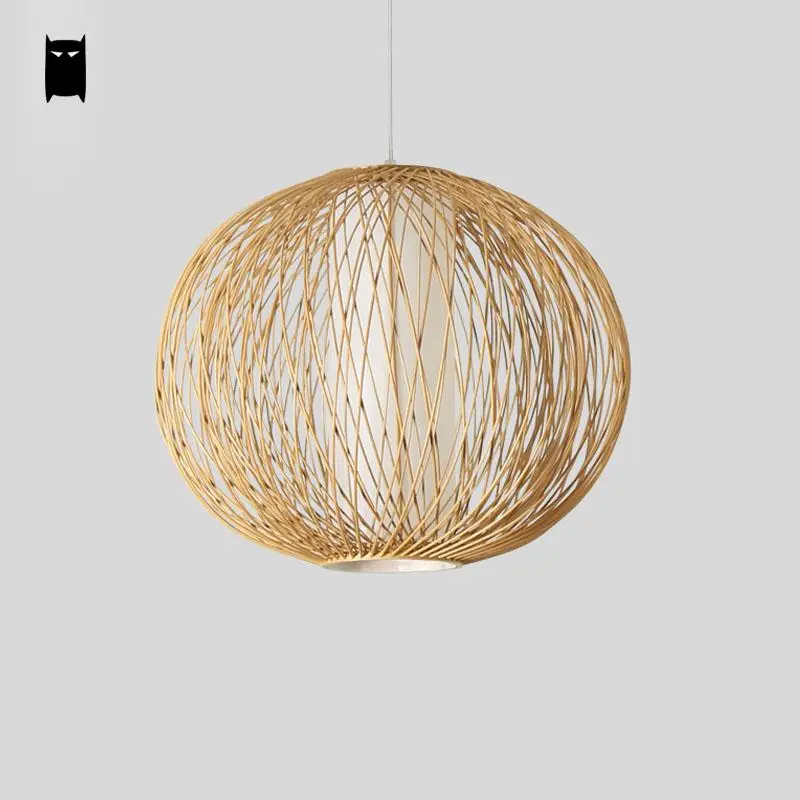 Бамбуковая плетеная ротанговая абажур Глобус шар подвесной светильник