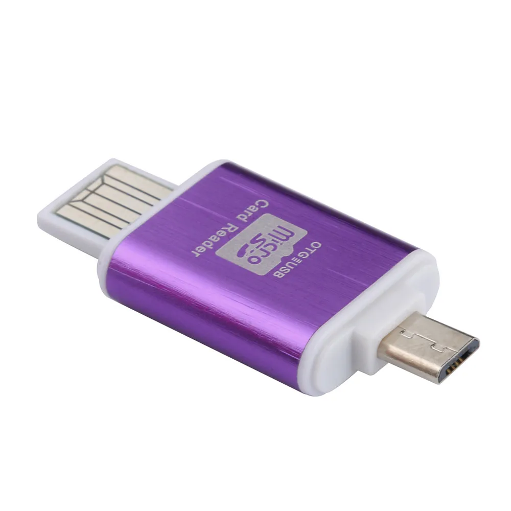 Портативный кардридер 2 в 1 Micro SD OTG высокоскоростной флеш накопитель USB2.0 для