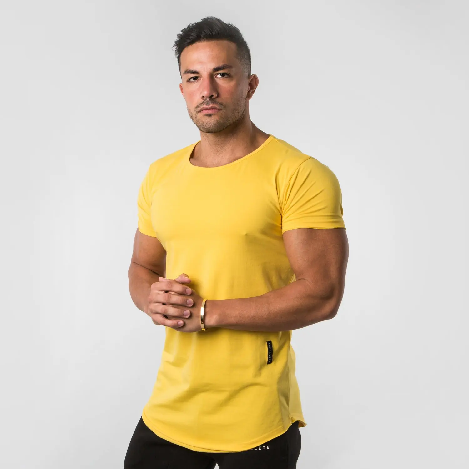 Мужские повседневные футболки ALPHALETE хлопковые спортивные с коротким рукавом и