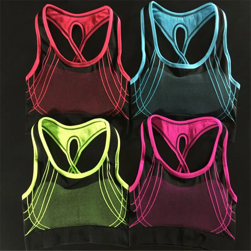 

100pcs/Sports Bra Sports Fitness Padded Stretch Seamless Gym Tank Top Bra