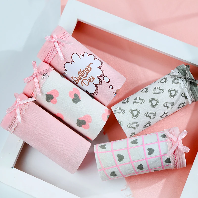 5 шт. женские трусики хлопковые трусы цветное нижнее белье с принтом для девочек