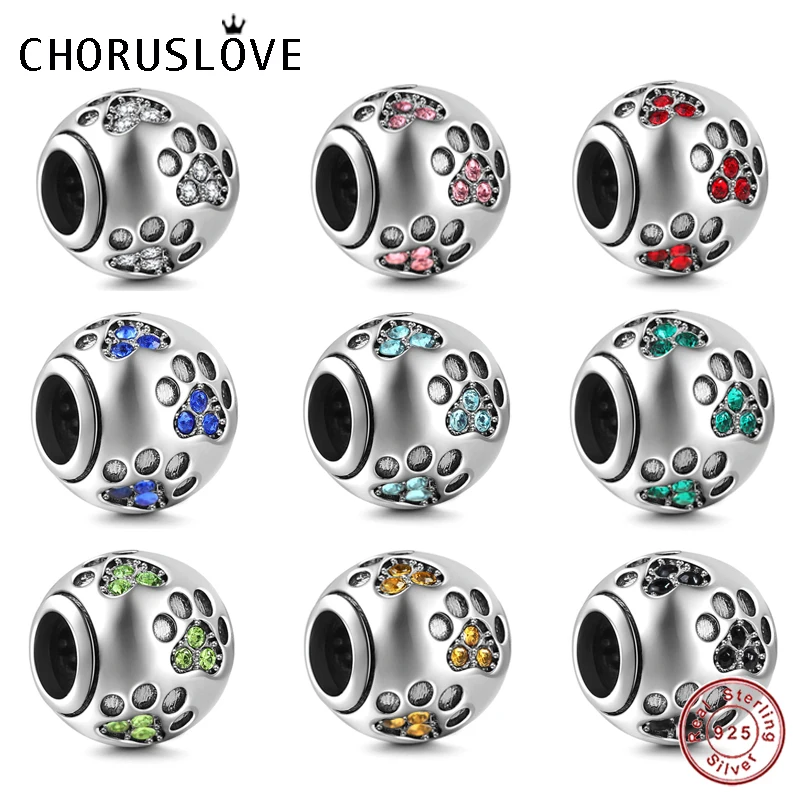 Choruslove собака подвеска с принтом в виде лапы австрийским кристаллом 925 пробы