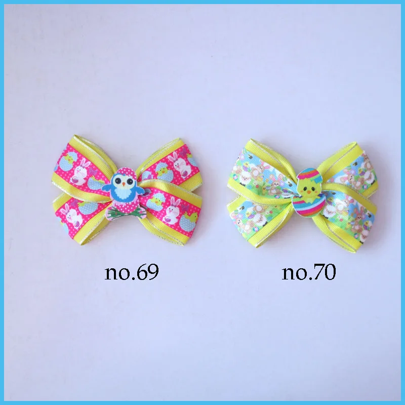 50 BLESSING Girl 4.5&quot Two Tone Angel Hair Bow Clip Easter Rabbit Chicken Egg | Аксессуары для одежды